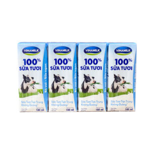 Sữa tươi không đường Vinamilk 100% (hộp 180ml)